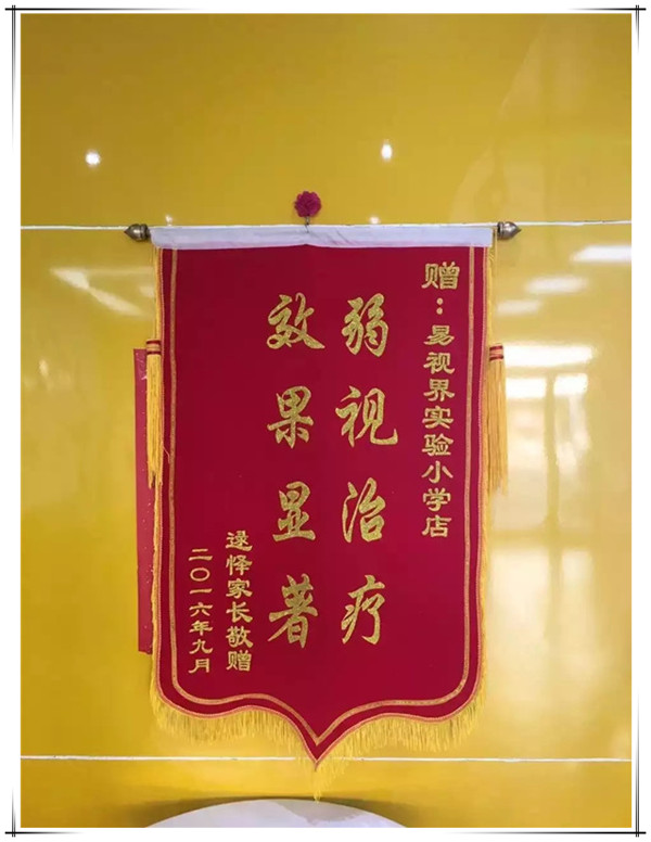 易視界實驗小學效果好獲贈錦旗